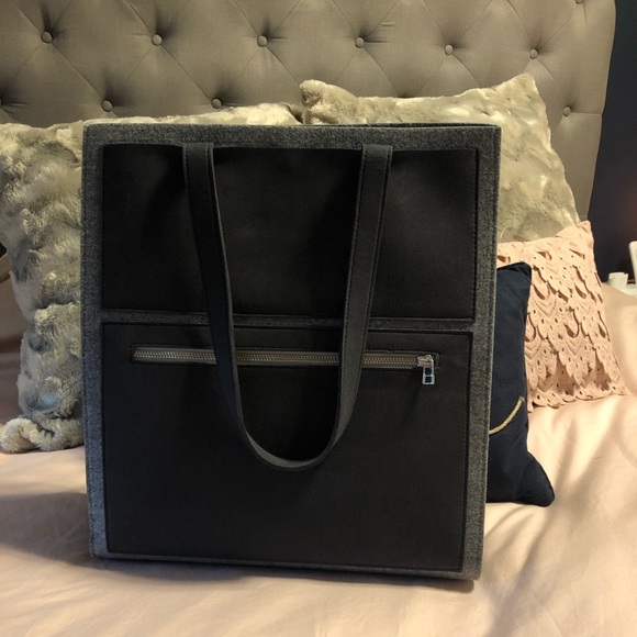 Structured Felt Grey Work Purse or Day Bag - Picture 4 of 9